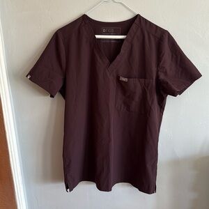 Figs Technical Collection Chocolate Scrub Top Size Small